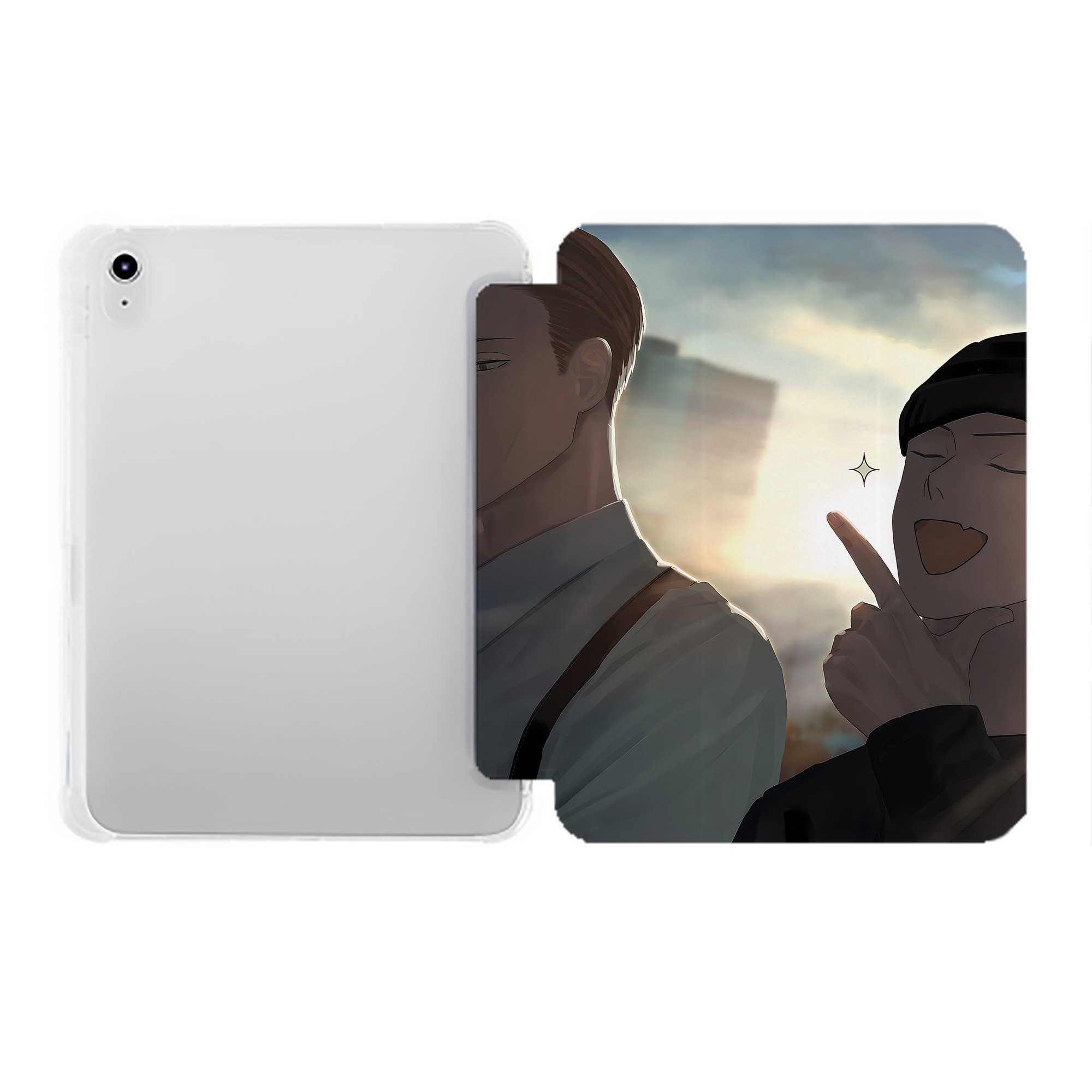 （画像用） 呪術廻戦 Jujutsu Kaisen IPad ケース ペン収納付き 三つ折りスタンド PUレザー×シリコン 対応機種9.5/10.5/10.9インチ